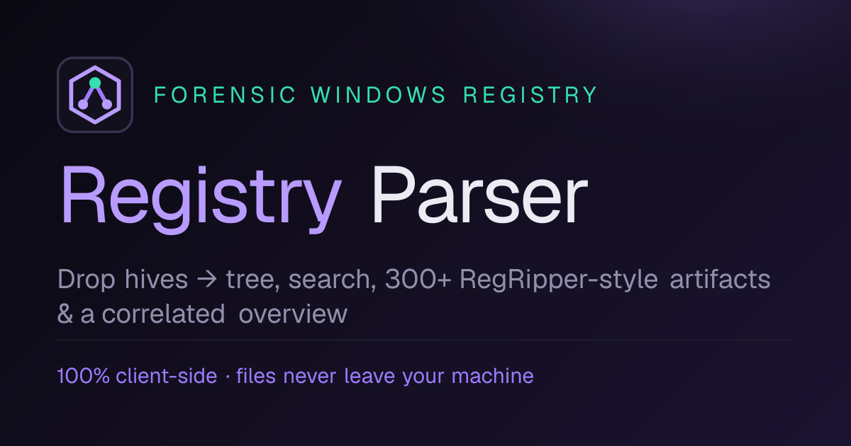Registry Parser — Forensic Windows Registry Analysis